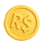 Moeda fiduciárica BRL em formato redondo e dourado