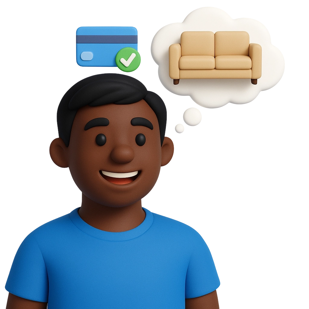 Pessoa feliz com o limite do cartão liberado