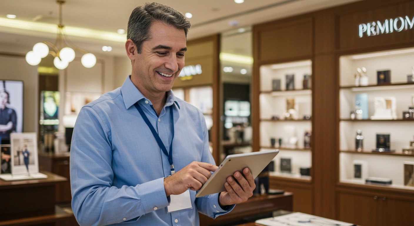 Homem olhando para o celular verificando o recebimento das vendas