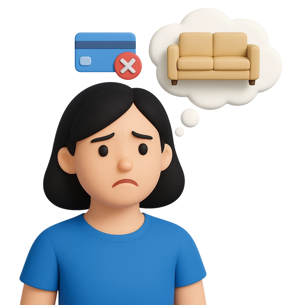 Pessoa frustrada com o limite do cartão travado